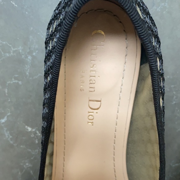Dior Black Mesh Miss J'Adior Flats - Picture 2 of 7